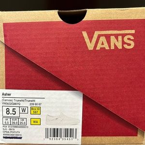 Brand new size 8.5 white slip on vans
